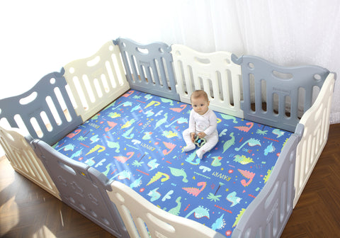 Baby Care FunZone Playpen Melange Grey – Baby Play Mats