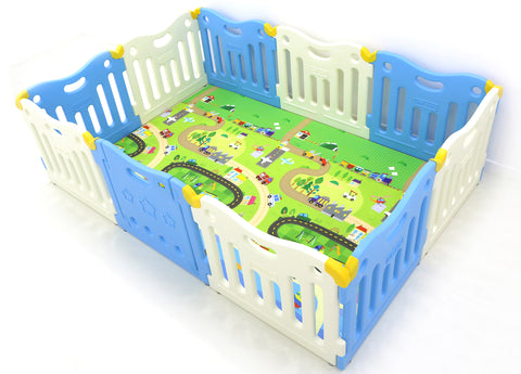 Baby Care FunZone Playpen Sky Blue kids playpen – Baby Play Mats